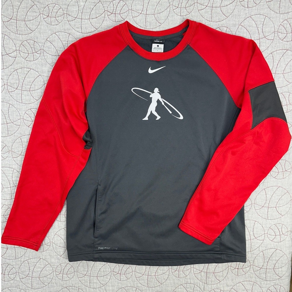 Nike Therma-Fit Ken Griffey Jr. Swingman Crewneck Raglas Sweatshirt / Mens Large